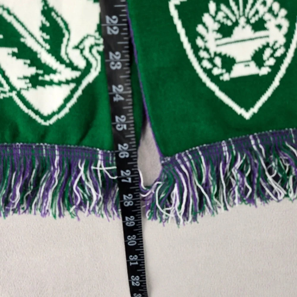 Hobart and William Smith Colleges OS Knit Scarf Green Purple Herons Statesmen